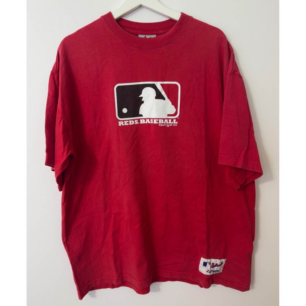Vintage Majestic Cincinnati Reds T Shirt Mens Large Red MLB Baseball‎ 2000